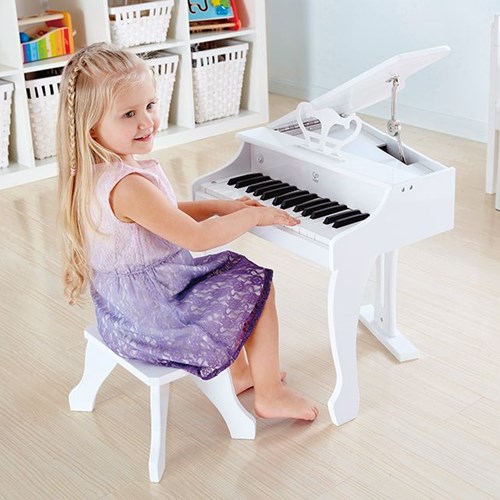 Hape Elektrisches Flügel-Kinderklavier - Weiß - Deluxe Spielzeugpiano