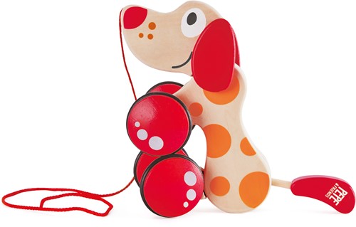 Hape E0347 - Nachziehhund Pepe, Nachziehspielzeug, aus Holz, ab 12 Monate