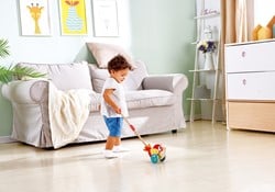 Hape Schiebevogel Lilly von Hape | Kleiner Schiebevogel aus Holz, Spielzeug für Kleinkinder mit abnehmbarem Stab