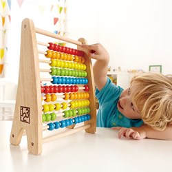 Hape Abakus Spielzeug - Rainbow Bead Abacus - pädagogisches Holzspielzeug