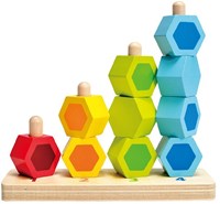 Hape Holz Zähl- und Steckspiel Lernspielzeug bunt-3