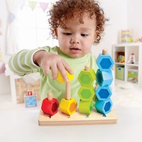 Hape Holz Zähl- und Steckspiel Lernspielzeug bunt