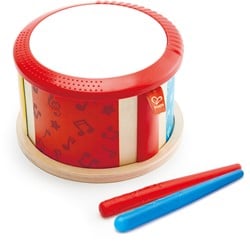 Hape Doppelseitige Trommel von Hape | Doppelseitiges Holztrommel-Musikspielzeug für Kleinkinder
