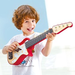 Hape Musik Ukulele Lern-mit-Lichtern für Kinder rot