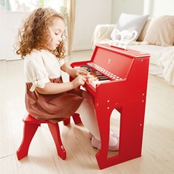 Hape Klavier Spielzeug rot mit Lichtern und Hocker - Musik lernen