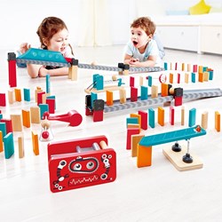 Hape Domino Roboterfabrik Holz Dominospiel 122-teilig Spielzeug