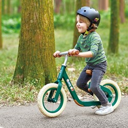 Hape Laufrad Balance lernen grün mit verstellbarem Sattel und Korkgriffen