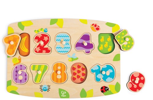 Hape Zahlen-Steckpuzzle Holzspielzeug Lernspiel bunt