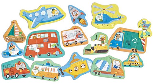 Hape Puzzle Wheels & Wonders - Lernspielzeug Fahrzeuge für Kinder-2