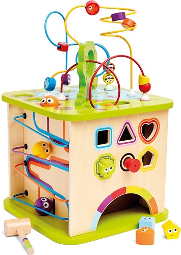 Hape Motorikwürfel Holz Lernspielzeug Aktivitätenwürfel Montessori