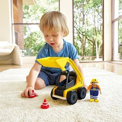 Hape Baufahrzeug Load 'n' Go LKW gelb Holzspielzeug Kinder