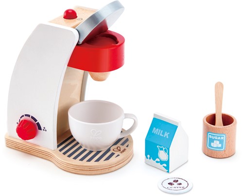 Hape E3146 - Meine Kaffeemaschine, Zubehör für Kinderküche und Kaufladen, aus Holz