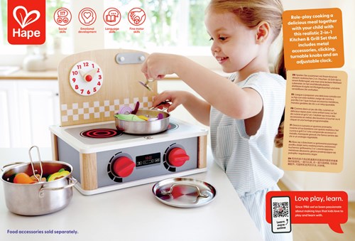 Hape Spielküche und Grillset - 2-in-1 Kinderküche mit Zubehör-3