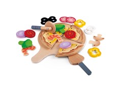 Hape Pizza Spielset Holzspielzeug mit Pizzakarton für Kinder