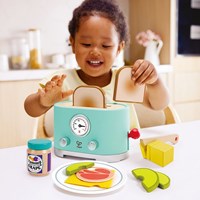 Hape Spielzeug Toaster Pop-up Set - Interaktives Holz Küchenspielzeug