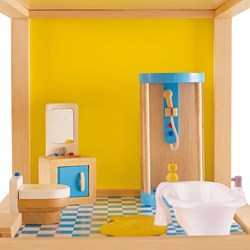 Hape Puppenhaus Badezimmer Holz Spielset mit Zubehör