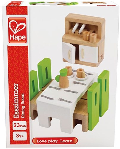 Hape Holz Esszimmer Puppenhaus Zubehör - grün - Spielzeug-3