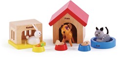 Hape Puppenhaus Haustiere Holzspielzeug Tier Set