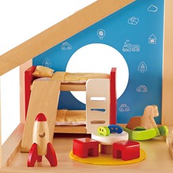 Hape Holz Puppenhaus Kinderzimmer Set - Spielzeug Zubehör
