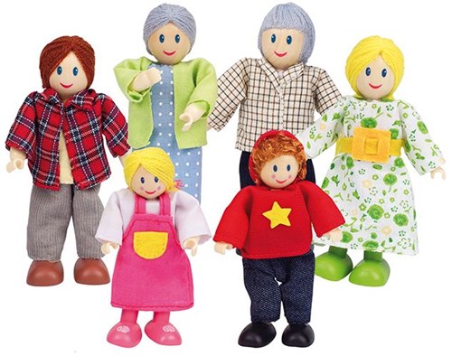 Hape Puppenhaus Familie Holzpuppen Set Europa-2