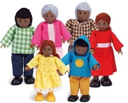 Hape E3501 - Puppenfamilie, dunkle Haut