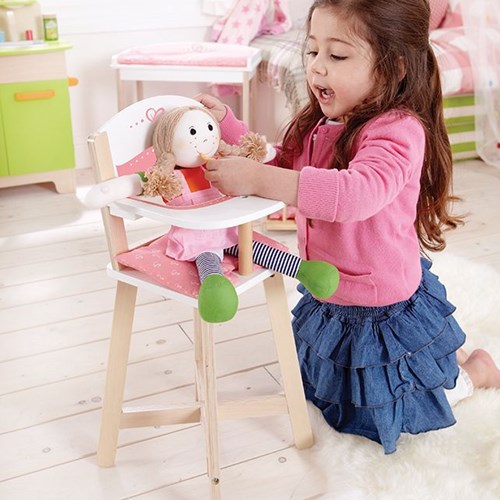 Hape Puppenstuhl Holzspielzeug Hochstuhl für Kinder Rollenspiel