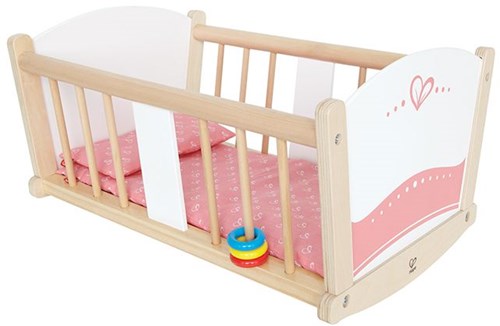 Hape Holz Puppenwiege cradle - nachhaltiges Spielzeug Bettchen-2