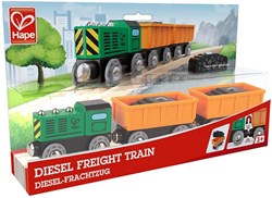 Hape Diesel-Güterzug Holzspielzeug Zug Erzblöcke