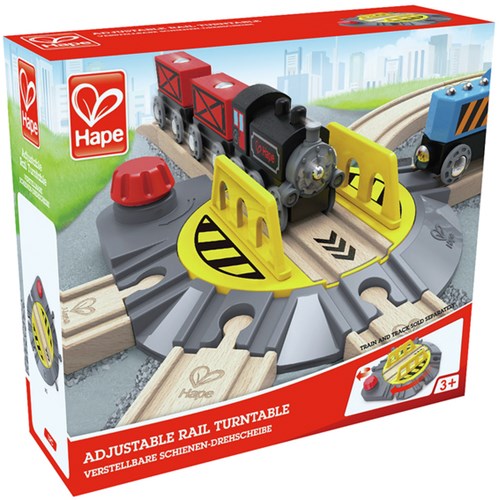 Hape Eisenbahn Drehscheibe - verstellbares Holzzubehör für Züge-2