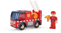 Hape E3737 E3737-Feuerwehrauto mit Sirene, Spielfigur &-Fahrzeug, Eisenbahn, rot