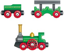 Hape Retro Spielzeugzug mit klappbarem Schornstein - Holzeisenbahn
