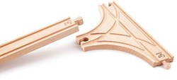 Hape Holz T-Weichen Schienen Erweiterung für Eisenbahn - nachhaltiges Spielzeug
