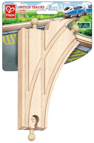 Hape Holz Eisenbahn Y-Schienen 2 Stück Erweiterungsset Spielzeug-2