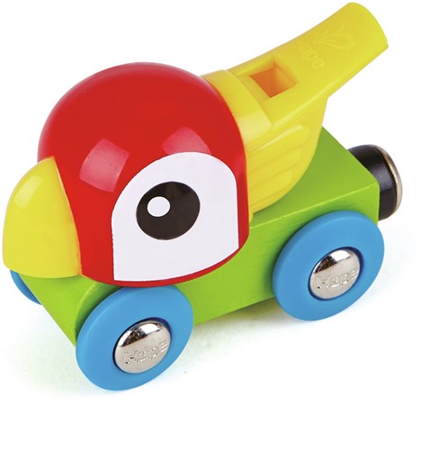 Hape Holz pfeifender Papagei Zug - bunter Spielzeugzug