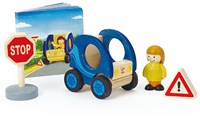 Hape Holz Stadtauto mit Fahrer - Lernspielzeug Auto für Kinder-2