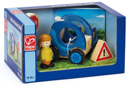 Hape Holz Stadtauto mit Fahrer - Lernspielzeug Auto für Kinder
