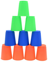 Pre-Sport Stapelbecher Spielzeug Set - 12 Stück blau grün orange