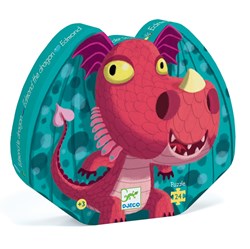 Djeco Puzzle - Silhouettenpuzzle Drache Edmond - 24 Teile Karton