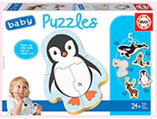 Educa Holzpuzzle Spielzeug Nordpol Tiere 19 Teile für Kinder