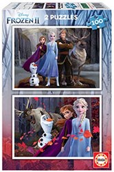 Educa Puzzle Frozen 2 - 2x100 Teile Karton rosa Kinderpuzzle