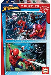 Educa Puzzle Spiderman Kinderpuzzle 2x100 Teile Karton Jungen Mädchen