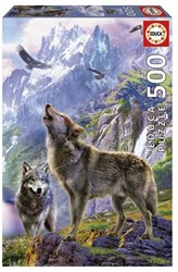 Educa Puzzle 500 Teile Wölfe auf den Felsen Tiere