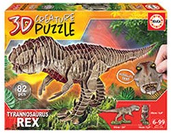 Educa 3D Puzzle T-Rex Dinosaurier Karton Spielzeug 82 Teile