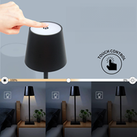Attalos Tischlampe - USB-C wiederaufladbare tischleuchte - Dimmbare Touch-LED-Lampe Schwarz - Hochwertige Verarbeitung - Kabelloses Nachtlicht - 38 cm-3