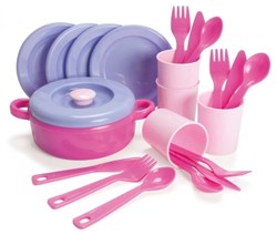 Dantoy Kindergeschirr Pastell 22-teilig - Spielzeug Geschirr Set
