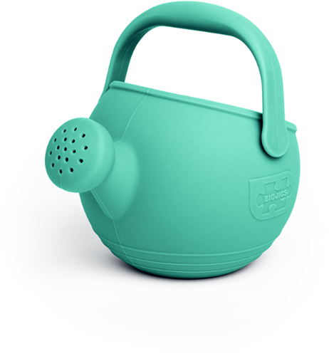 Bigjigs Silikon Gießkanne - Eggshell Green - nachhaltiges Outdoor-Spielzeug
