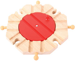 BigJigs Holz Eisenbahn 8-Wege Drehscheibe - kompatibles Spielzeug