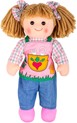BigJigs Stoffpuppe Elsie - weiche Babypuppe 35 cm Mädchenpuppe