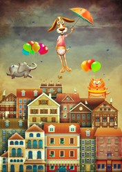 Enjoy Puzzle Puzzle Above the City - 1000 Teile buntes Stadtmotiv