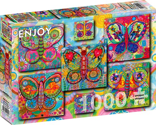 Enjoy Puzzle Schmetterlinge Puzzle - 1000 Teile buntes Puzzlevergnügen-2